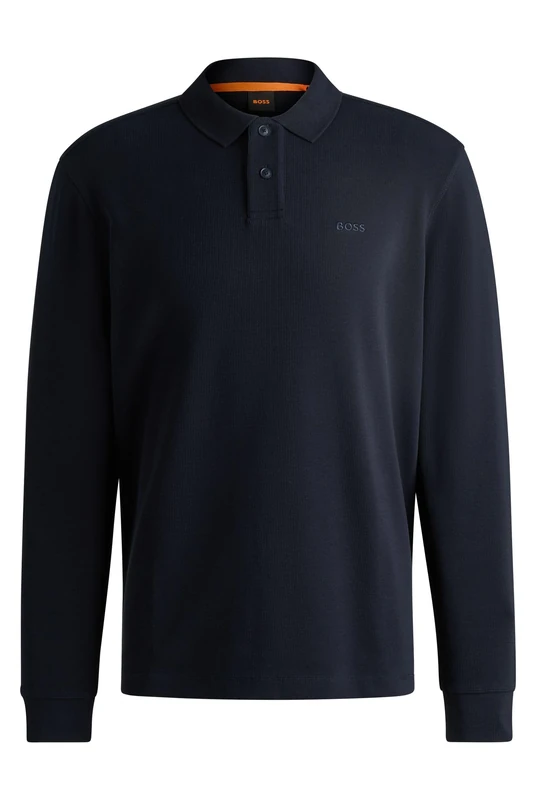 BOSS Mens Petempestolong Logo-Detail Polo Shirt in a Cotton Blend