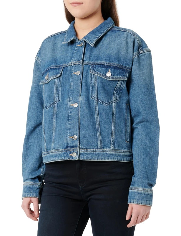 BOSS Women's C_Trucker Jacket 1.0 Jeans l, Navy415, XL