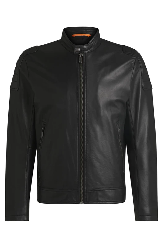 BOSS Men's Jomoto Leather Jacket - Black, Size 66