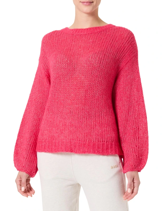 BOSS C_funch Women's Knitted Sweater, Dark Pink653, S