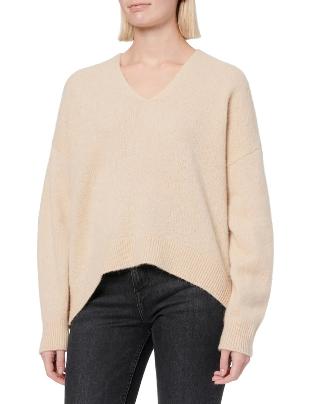 BOSS Women's C_fondella Knitted_Sweater, Open Beige287, L