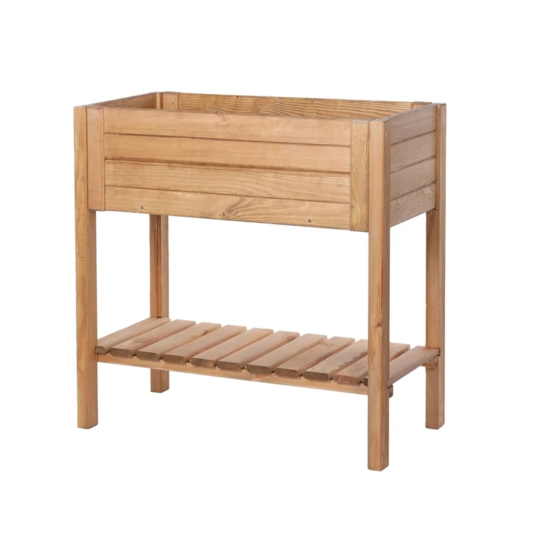 PATKAR Raised Bed, Wood, Natural Brown, 79 x 39 x 79