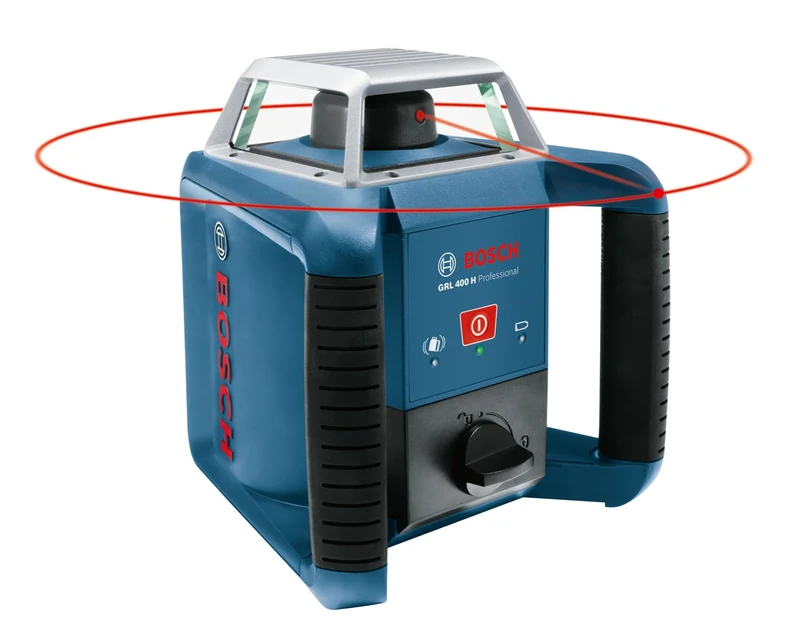 Bosch Professional Rotation Laser Level GRL 400 H (One-Button keypad, Working Range: up to 400m (Diameter), Laser Receiver LR 1, Batteries (2xD, 1x9V), in L-boxx)
