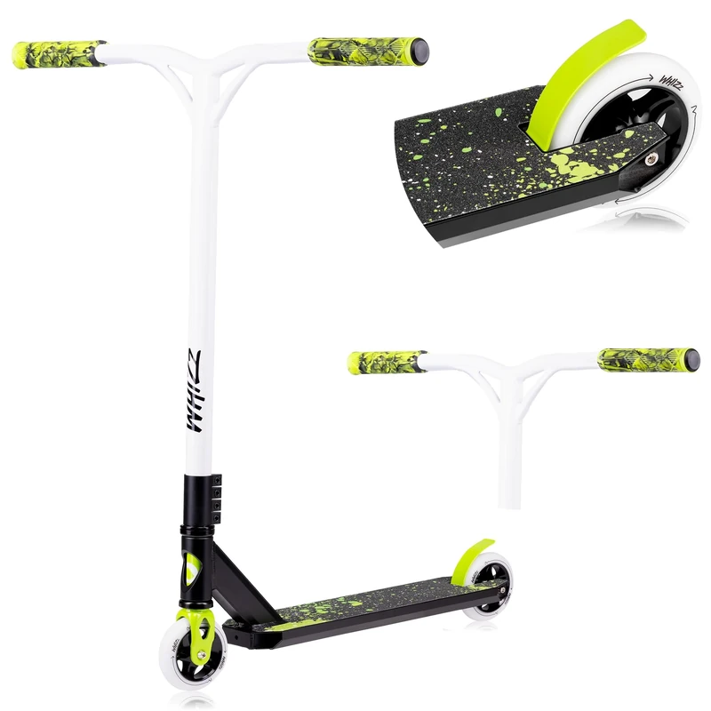 LIONELO WHIZZ Freestyle Stunt Scooter, Aluminium Deck & Y-Bar Handlebar, Heavy-Duty Up to 100kg, 110mm High-Rebound Wheels & ABEC-9 Bearings, Flex MN Steel Brake, HIC Compression System, Unique Design
