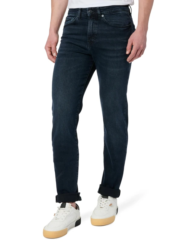 BOSS RE.Maine BO Maine Men's Regular Fit Jeans in Blue Super Stretch Denim, Medium Blue422, 42W / 32L