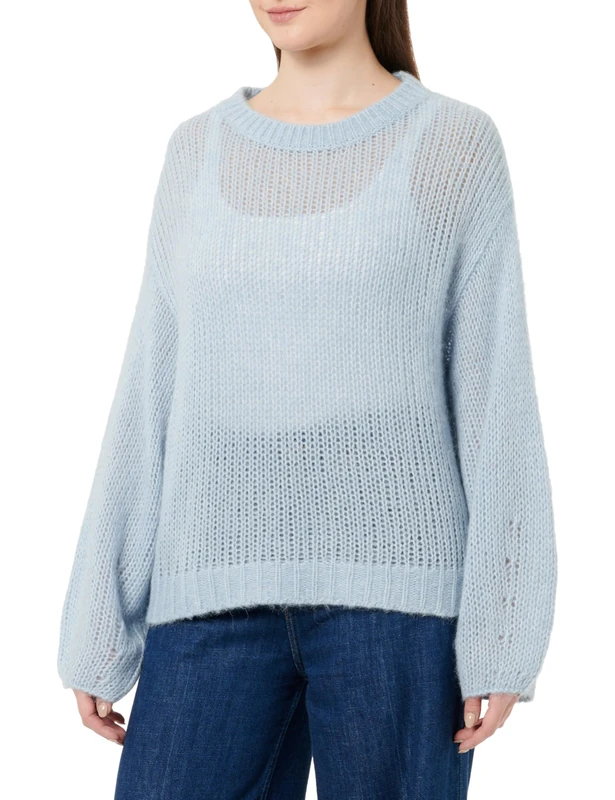 BOSS Women's C_funch Knitted_Sweater, Medium Blue421, L