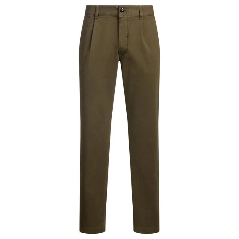 BOSS Men's Chino-Pleated Trousers_Flat, Open Green368, 48 W/32 L