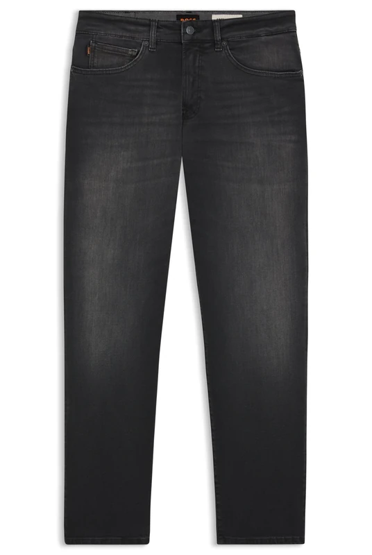 BOSS Mens Straight Leg Jeans Cotton Black 33W / 30L - Image 1