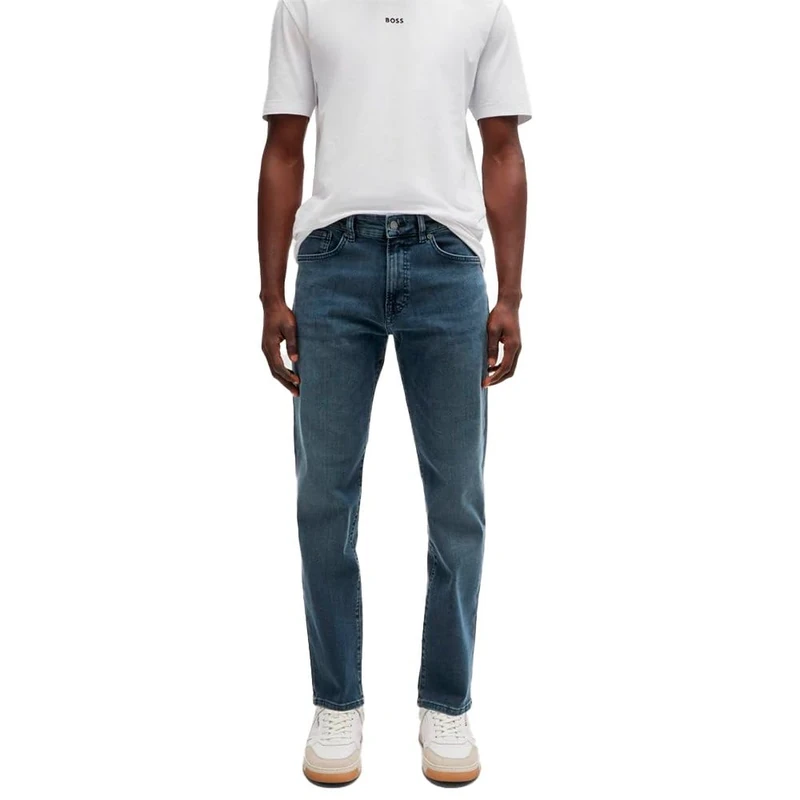 BOSS Mens RE.Maine BO Maine Regular-fit Jeans in Blue Super-Stretch Denim