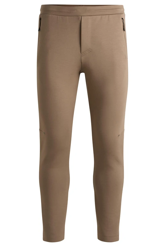 BOSS Mens Hicon DesertTech Stretch Tracksuit Bottoms with Laser-Cut Holes
