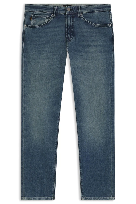 BOSS Mens Onyx BO Tapered-fit Jeans in Pure-Blue Comfort-Stretch Denim