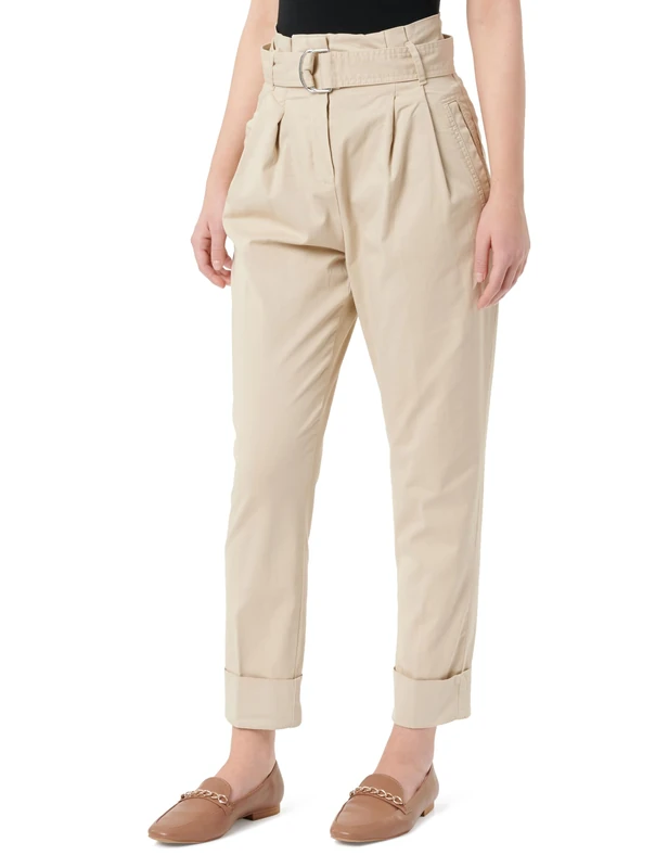 BOSS Women's C_tashaina2-d Trousers_Flat, Open Beige287, 24
