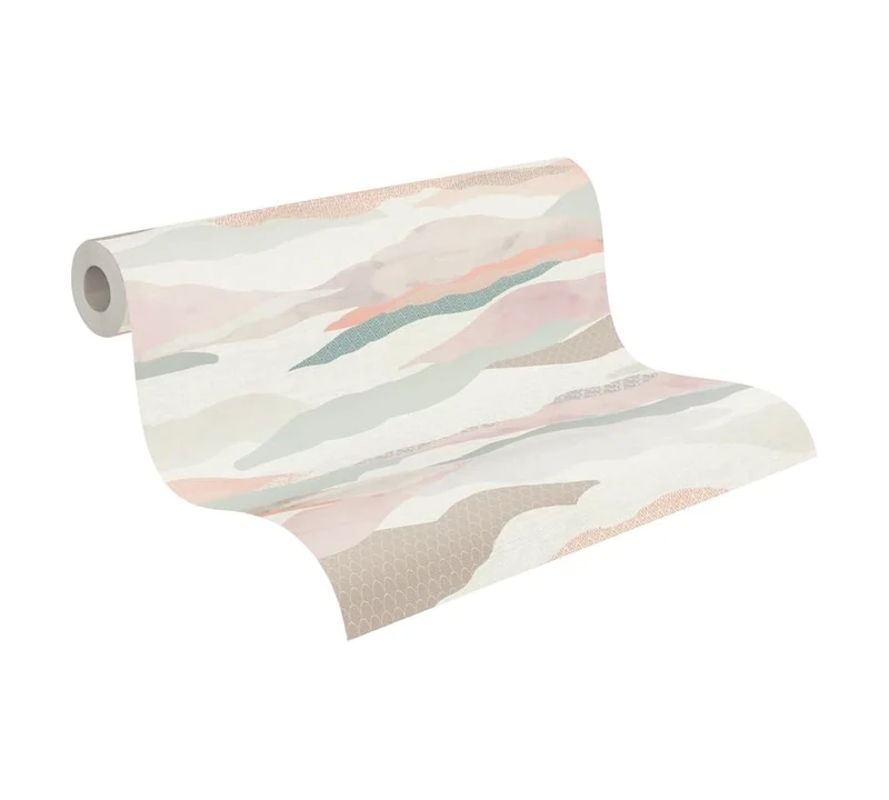 A.S. Création Wallpaper with Clouds in Pink Blue White - High-Quality Design Wallpaper with 3D Look - 10.05 m x 0.53 m - 3D Wallpaper Bedroom Modern - Made in Germany