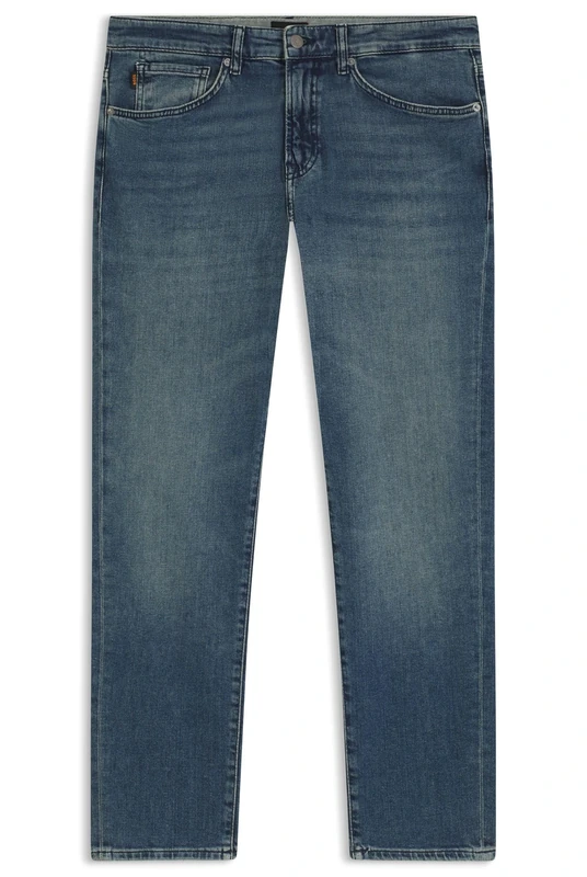 BOSS Mens Onyx BO Tapered-fit Jeans in Pure-Blue Comfort-Stretch Denim