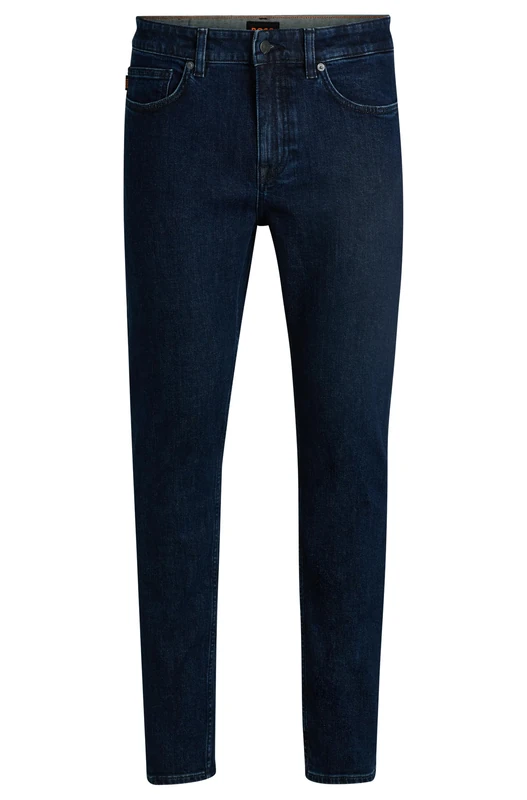 BOSS Men's Delaware BO Delaware Slim Fit Jeans in Comfortable Blue Stretch Denim, Dark Blue405, 44W x 32L