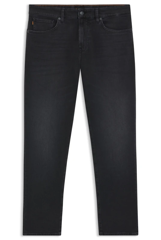 BOSS Mens Onyx BO Tapered-fit Jeans - Black Stretch Denim