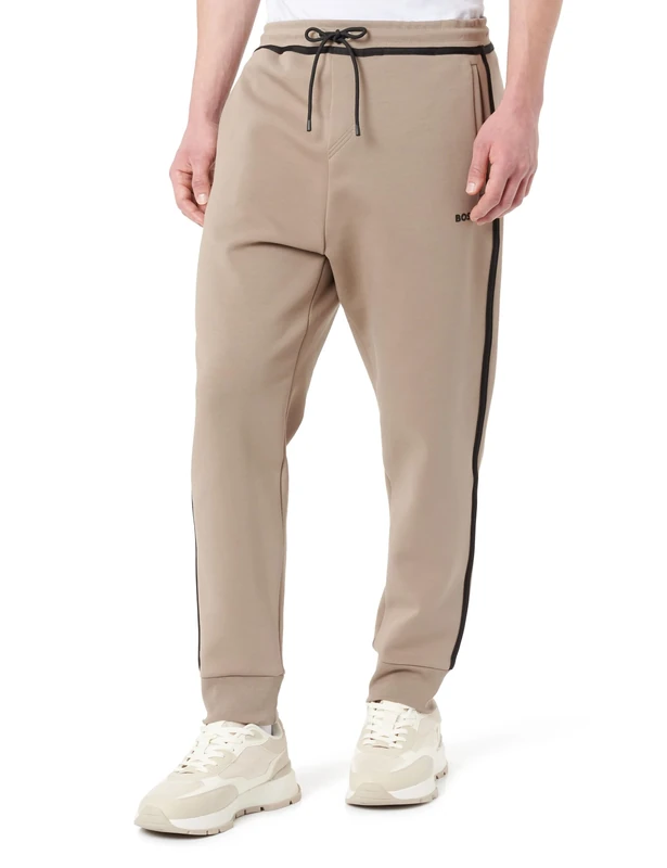 BOSS Men's Hadiko Tape Jersey Trousers, Light/Pastel Green334, M