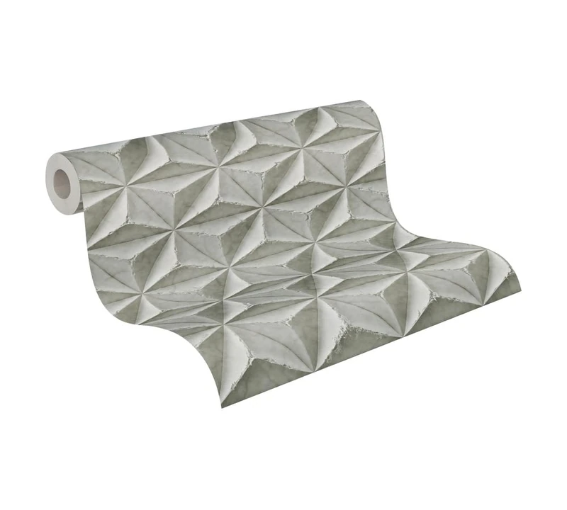 A.S. Création 3D Non-Woven Wallpaper in Grey/White - High-Quality Wallpaper 397001 with 3D Look - 3D Wallpaper with Sand Effect 10.05 m x 0.53 m - Made in Germany