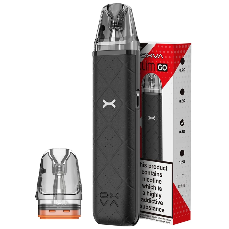 Vaporr Oxva XLIM GO Vape Pod Kit [FILL, and GO] 30W Max Output | 1000mAh Battery | Anti-Leak Top Fill Cartridges | X-treme Flavor Experience Vape Kit 2ml TBD- No Nicotine (Black)