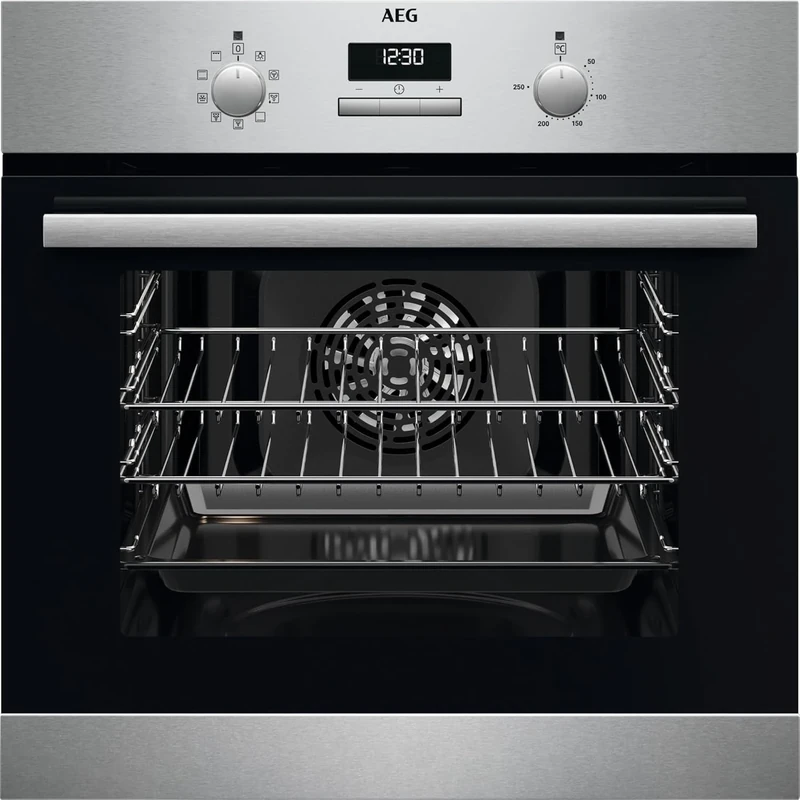 AEG 6000 Series SurroundCook Built In Oven, BSX23101XM, 65L, Aqua Clean, LED Display, Multilevel Cooking, Stainless Steel, Anti-fingerprint, Grill,Defrost, Moist Fan Baking, A