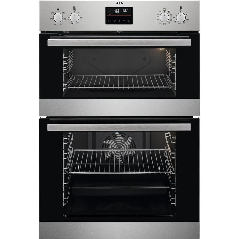 AEG 6000 Series SurroundCook Built In Double Oven, DCB535060M, 61L, Catalytic Self Clean, LED Display, Multilevel Cooking, Stainless Steel, Anti-fingerprint, Grill, Pizza, Defrost, A+
