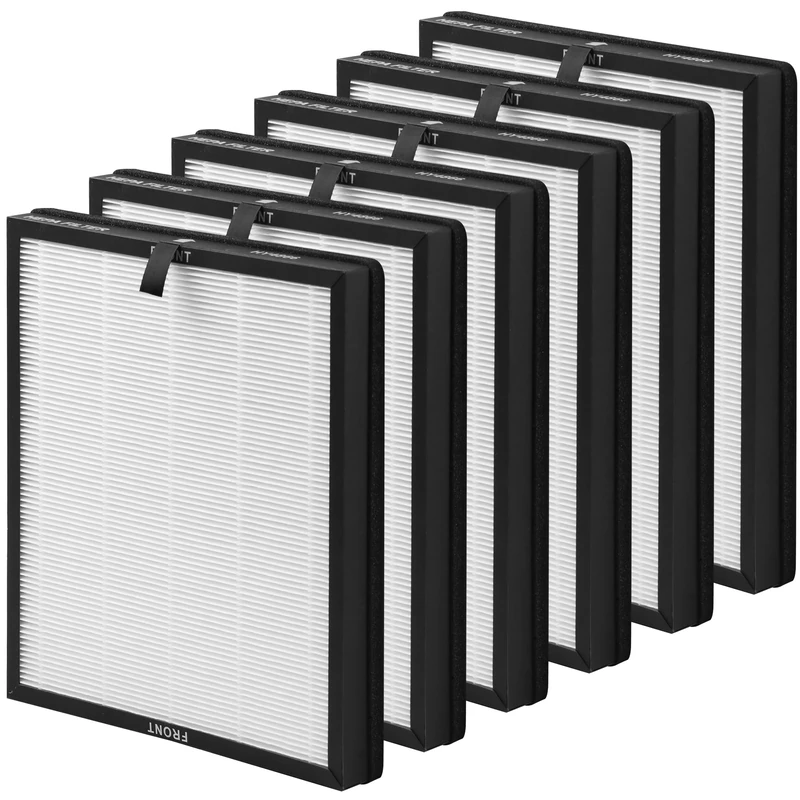 XBWW 6 Packs H13 True HEPA and Activated Carbon Replacement Filters for MORENTO HY4866, WESTHEY HY4866, YIOU M1 and FETIONS FT5000 Air Cleaner Purifiers