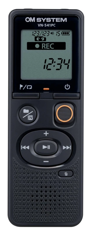 OM SYSTEM VN-541 PC Digital Voice Recorder with One-Touch Recording, Omnidirectional Microphone, Noise Cancellation, 4GB Built-in Memory, Ideal for Lectures & Meetings
