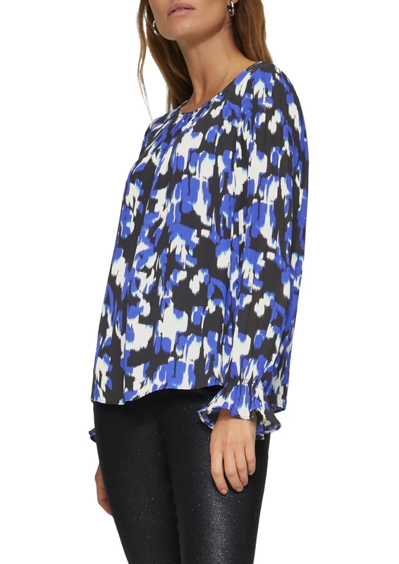 s.Oliver Women's Viskosebluse mit Plisseeärmeln Long Sleeve Blouse, Black, 10