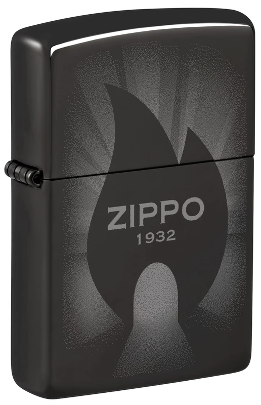Zippo Windproof Lighter, Logo, High Polish Black, Photo Image, Refillable, Reusable, Windproof Design, Gift Box, Made in USA