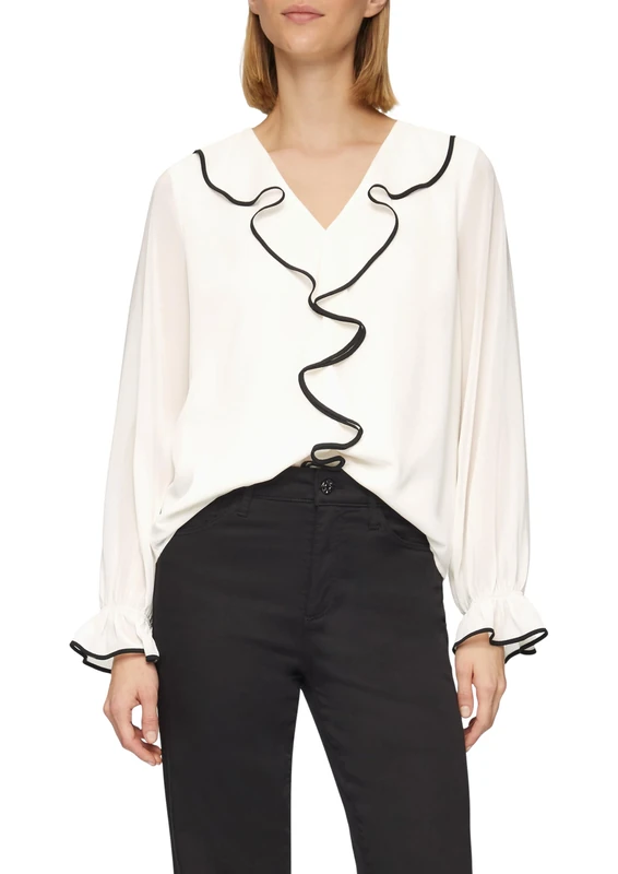 s.Oliver BLACK LABEL Ladies Chiffon Ruffle Trim Blouse, 200, 10