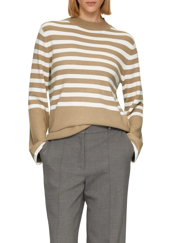 s.Oliver BLACK LABEL Women's 2156253 Mock Neck Sweater, Sandstone, 14 - Image 1