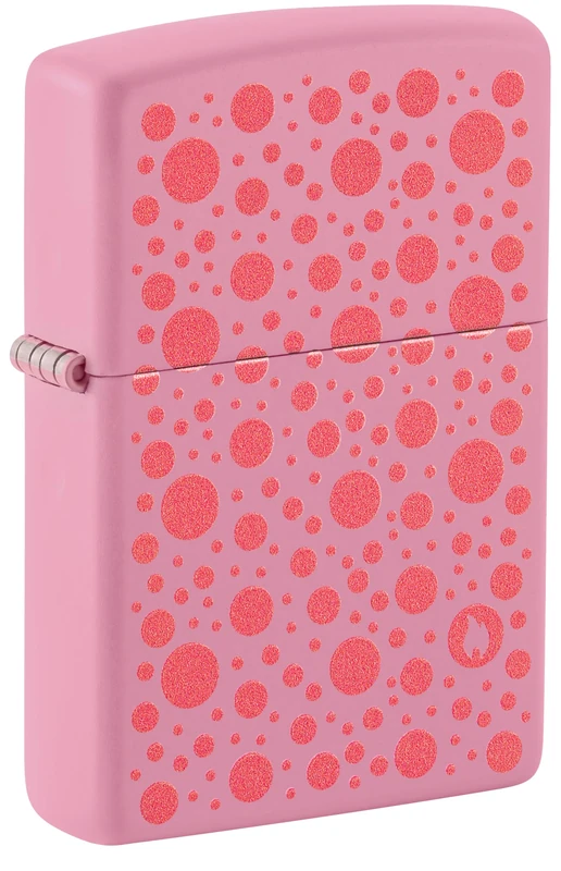 Zippo Windproof Lighter - Polka Dot, Pink Matte, Colour Image - Refillable - Reusable - Windproof Design - Gift Box - Made in USA