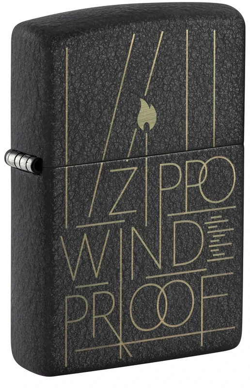 Zippo Black Crackle Line Art 60007186 Petrol Lighter Unfilled