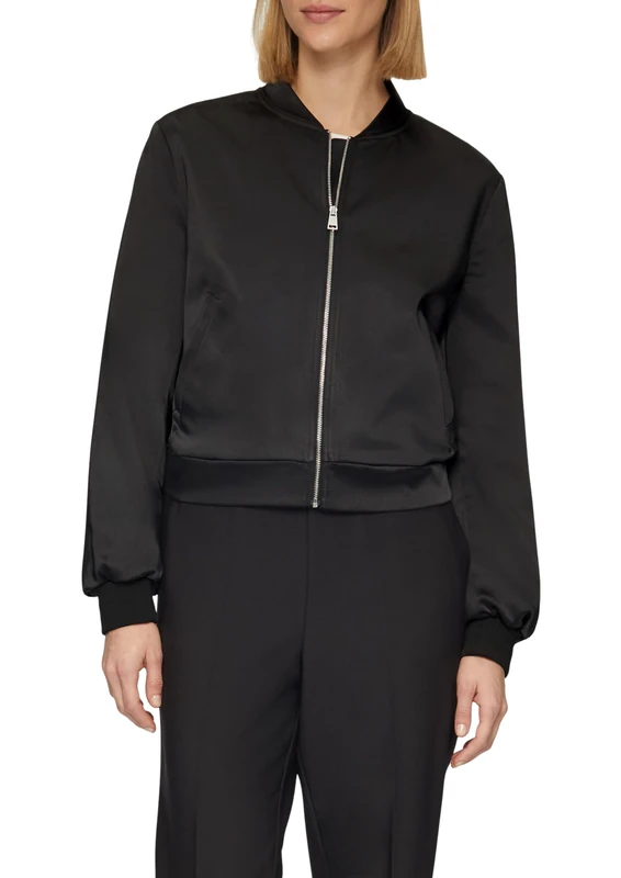 s.Oliver Schwarz LABEL Women's 2157108 Satin Blouson, 9999, 42