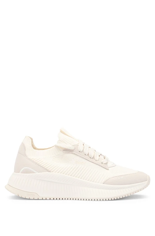 BOSS Women's TTNMEVO_Slon_lowkn Sneaker, Open White118, 7 UK