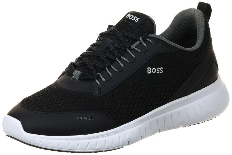 BOSS Men's Ttnm Light_Runn_KnelRunning, Black 1, 7 UK