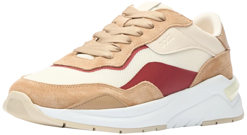 BOSS Women's Skylar_Runn_Meth Sneaker, Medium Beige 269, 3 UK