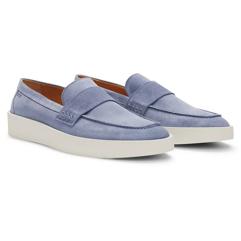 BOSS Men's Clay_loaf_sdpe Loafer, Open Blue464, 12 UK