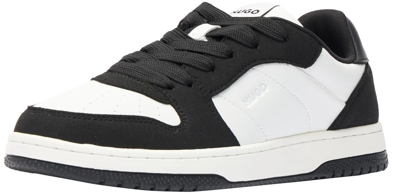 HUGO Womens Hadrian Basket Low Top Trainers Open White 5 UK - Image 1
