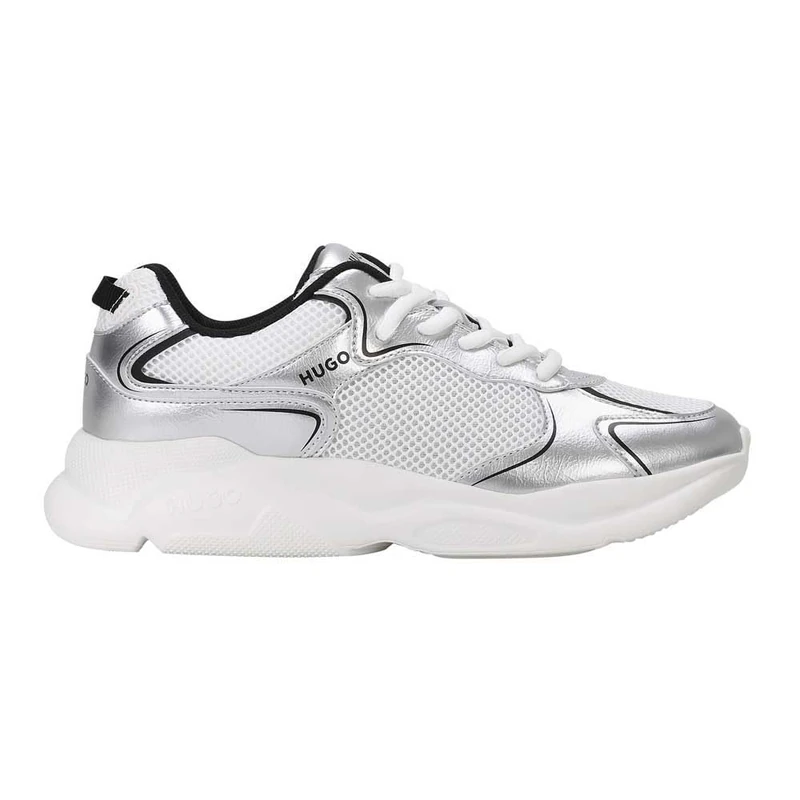Hugo Women's Leon_Tenn_melmn Sneaker, Open White111, 2.5 UK