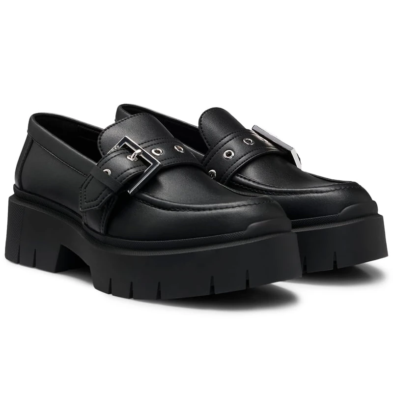 Hugo Women's Kris_Loafer_bkclt Flats, Black 1, 6 UK