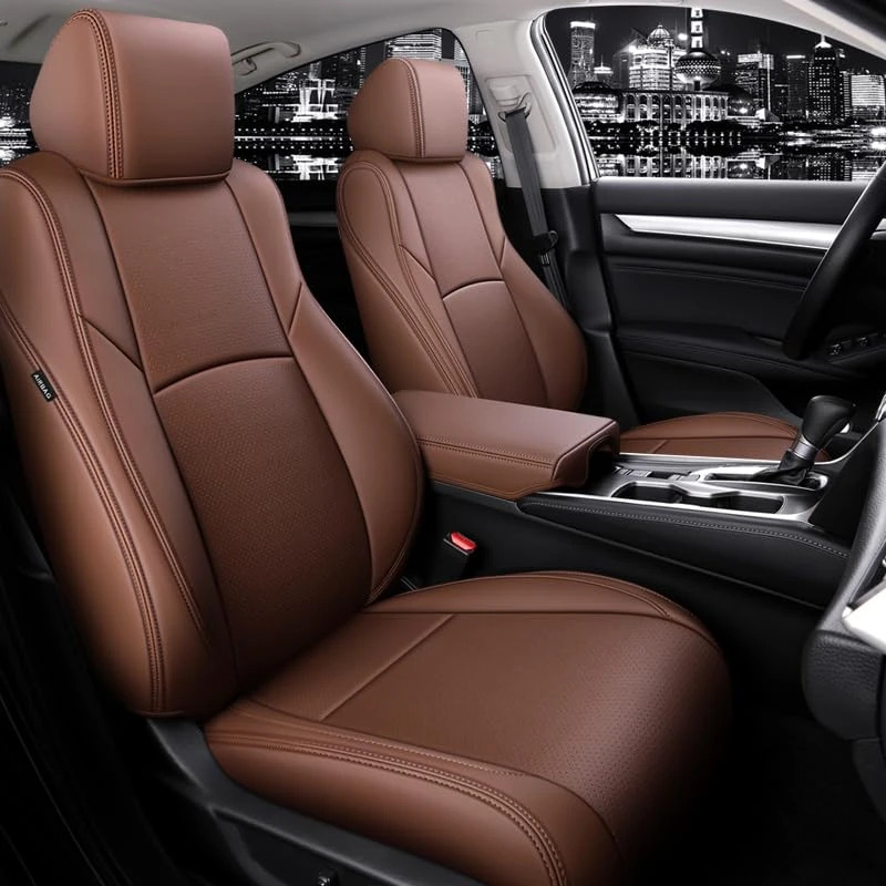 BDWXJP Car Seat Covers Full Set Leather for Mazda CX5 2012-2016, All Weather Waterproof Protectors Soft Breathable Full coverage Front and Rear Seat Cover Protectors,E-COFFEE