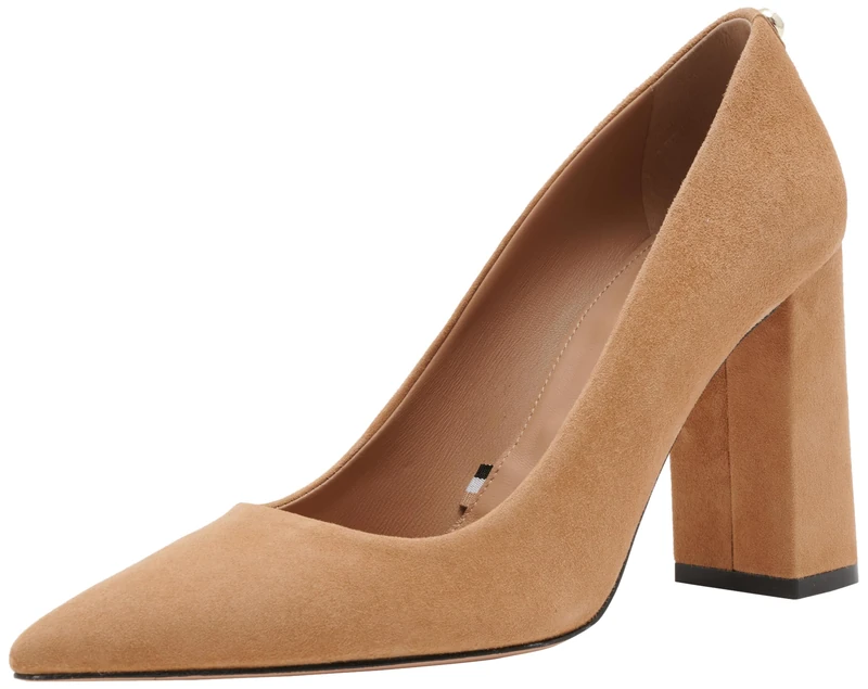 BOSS Women's Janet_chpump90_sd1 Pump, Medium Beige 260, 6.5 UK