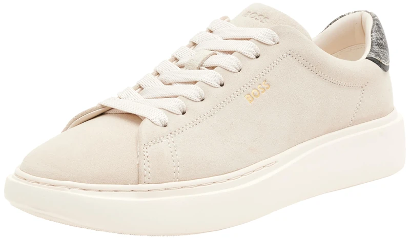 BOSS Women's Amber_Tenn_physd Sneaker, Open White118, 4 UK