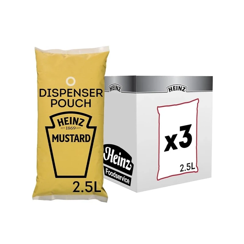 Heinz Mustard Dispenser Pouch 2.5l (3 pack)
