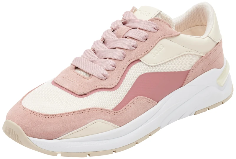 BOSS Women's Skylar_Runn_Meth Sneaker, Light Pastel Pink689, 2 UK