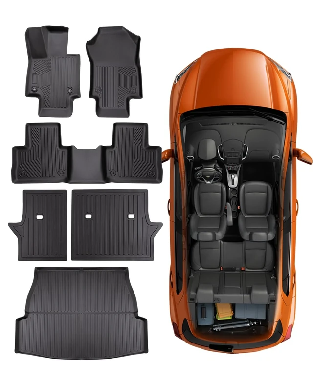 CreekT 6PCS for Toyota Rav4 Floor Mats & Cargo Liner Back Seat Cover Protector 2024-2019(Include Hybrid),All Weather Waterproof Floor mats for Toyota rav4 Accessories 2024 2023 2022 2021 2020 2019