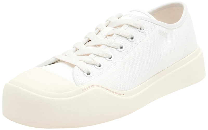 BOSS Women's Novaya_Tenn_tx Sneaker, White100, 6 UK