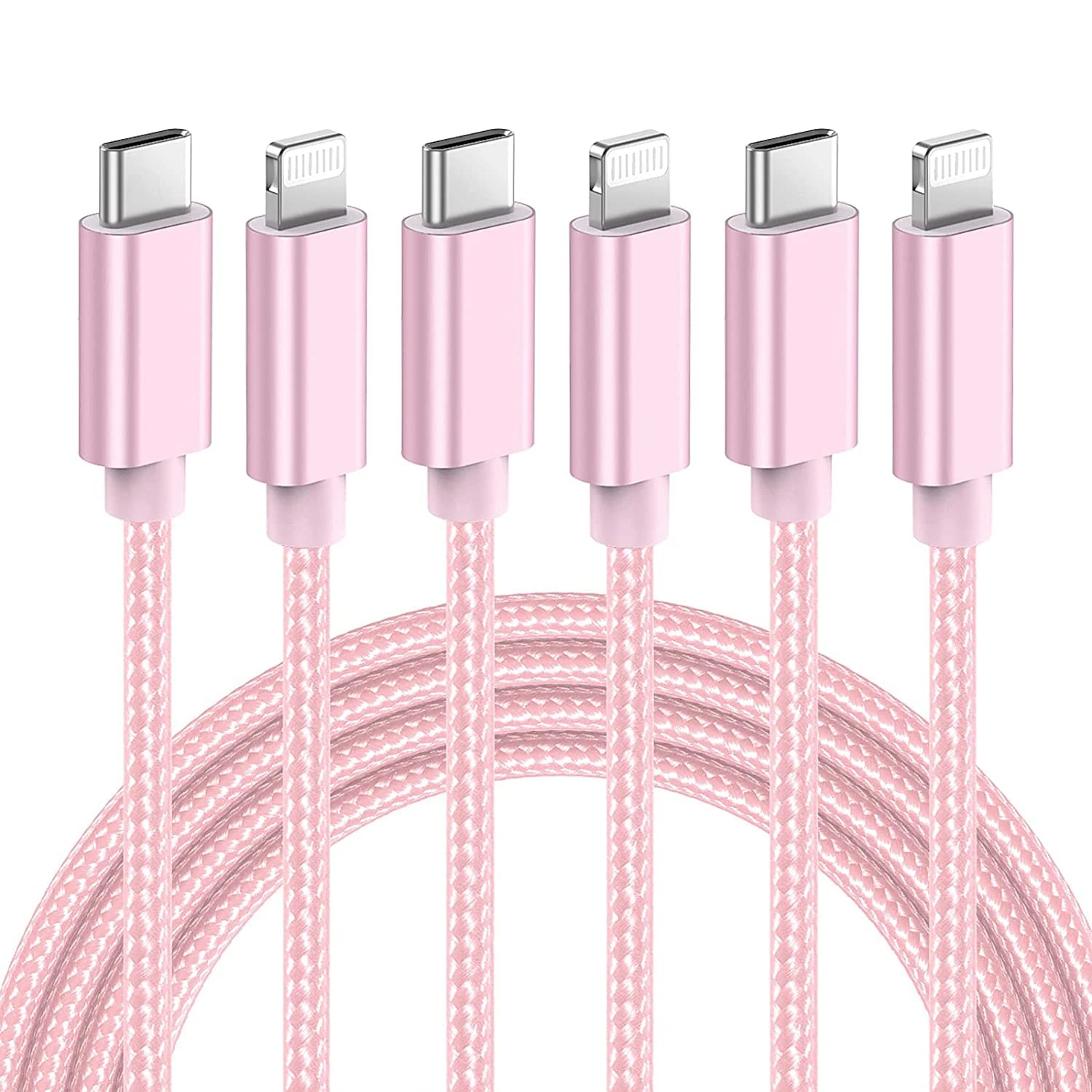 ilikable USB C to Lightning Cable 3Pack 1/2/3M [MFi Certified] iPhone Fast Charger Cable PD Fast Lightning to Type C Cable Compatible with iPhone 14 13 12 11 Pro Max iPad Pro AirPods-Pink