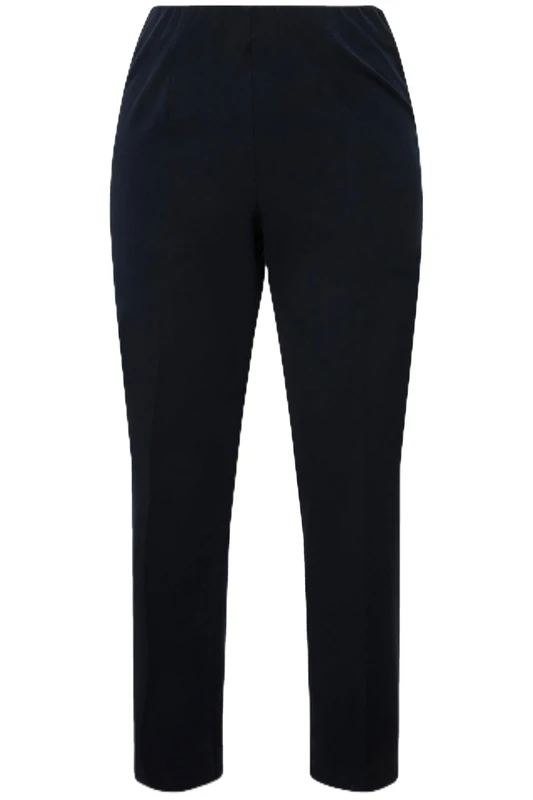 Ulla Popken Ladies 7/8 Pants Slim Leg Elasticated Waist, Black, 22